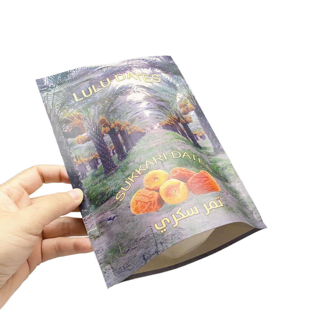 Umweltfreundliche wiederverwendbare Standbeutel aus Kraftpapier mit Reißverschluss für Lebensmittelverpackungen 4