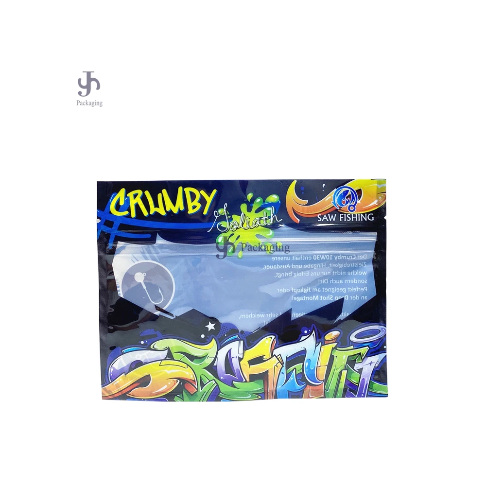 Smell Proof Custom Printing Reusable Zipper Mylar Fishing Lure Packaging Bag With Window 1
