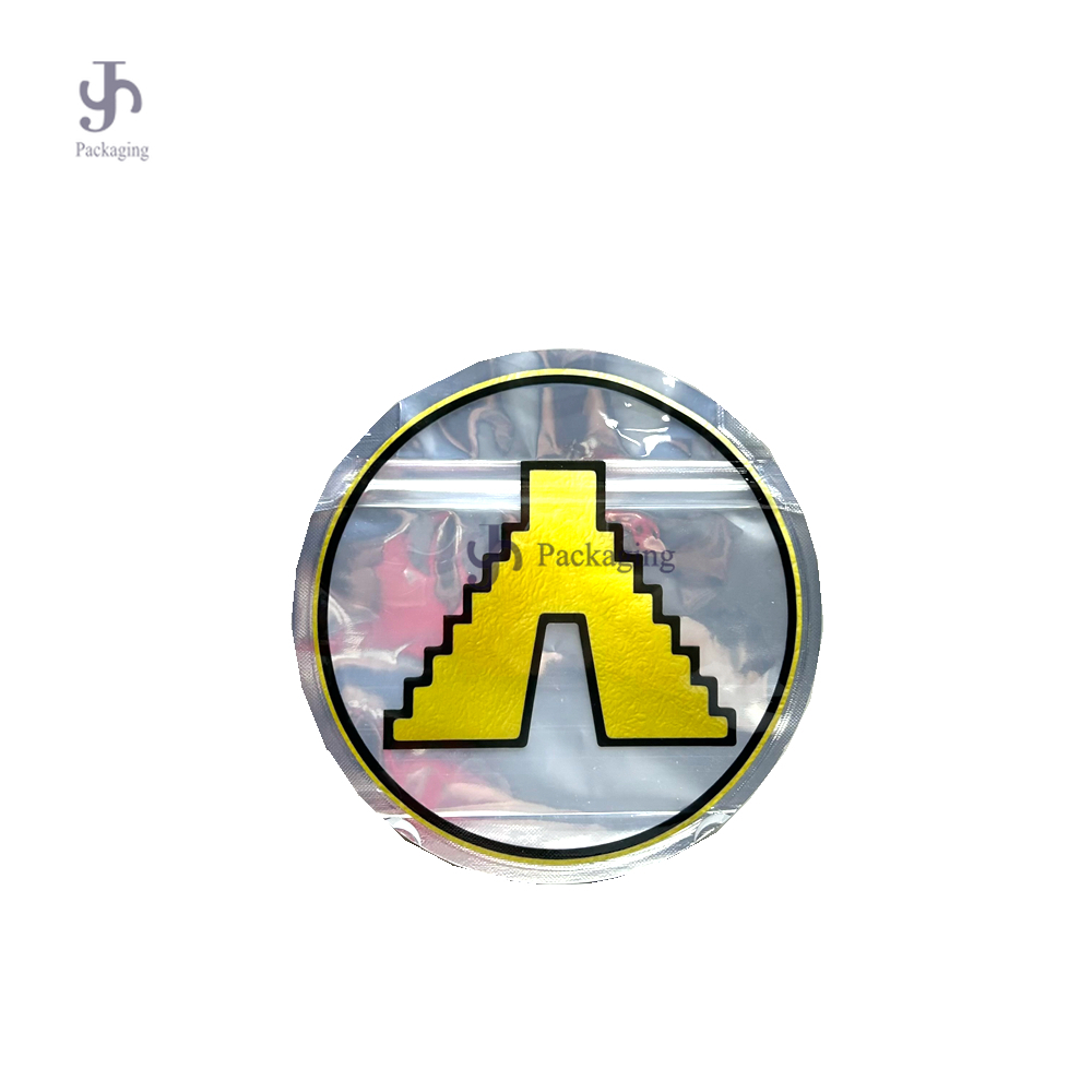 Hight Quality Custom Orbicular Stand Up Die Cut Mylar Zipper Bag With Clear Window 1