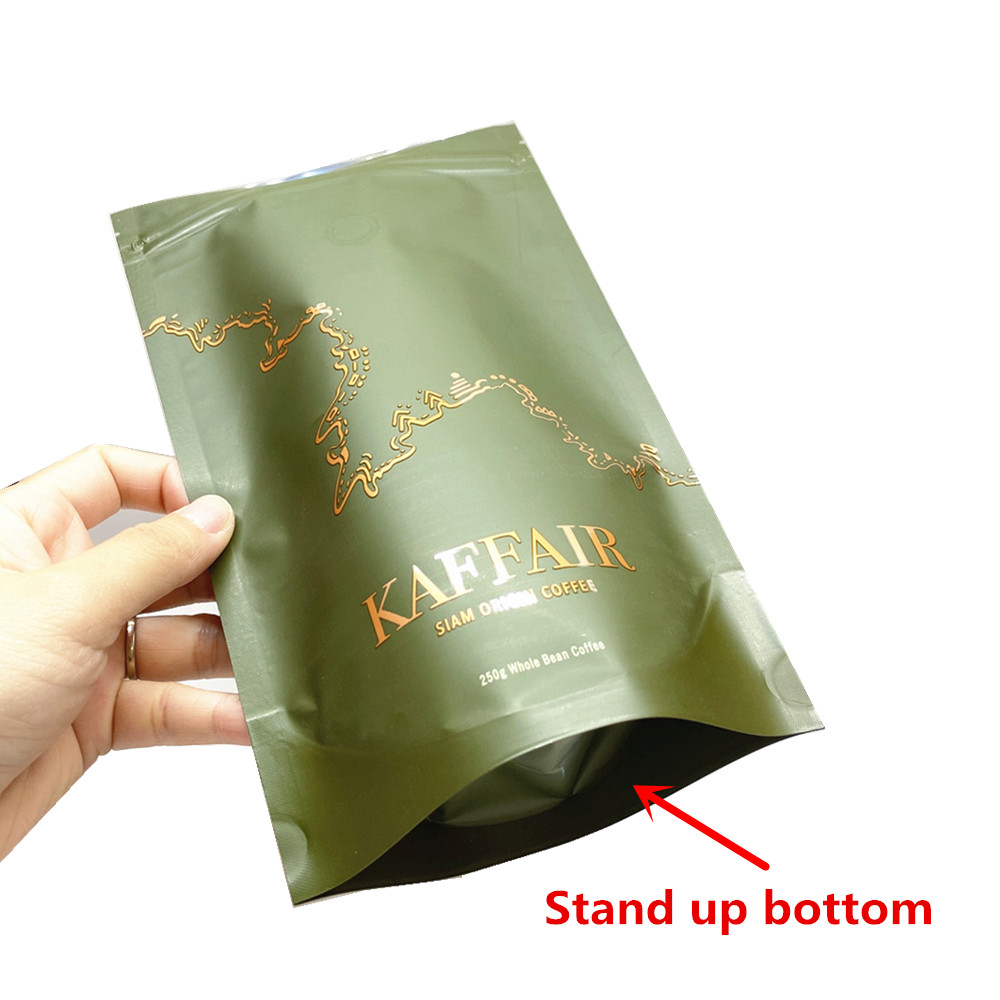 Kantong Biji Kopi Aluminium Foil Kustom yang Dapat Digunakan Kembali dengan Katup 3