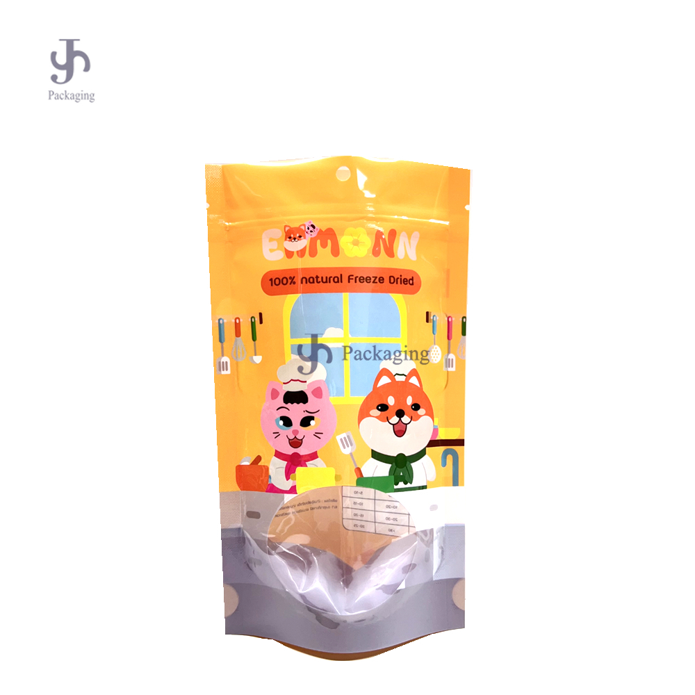 أكياس بلاستيكية قابلة للتخصيص بسحاب مع نافذة شفافة لتخزين طعام الحيوانات الأليفة 1