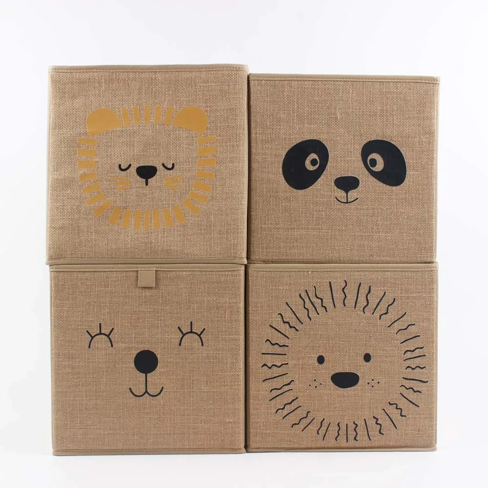 Flachs-Leinen-Stoff-Karton, individuelles Design, Aufbewahrungsbox, Mülleimer, Jungkorb, faltbare Box, Verwendung in Heimbüro, Spielzeug, Kleidung 1