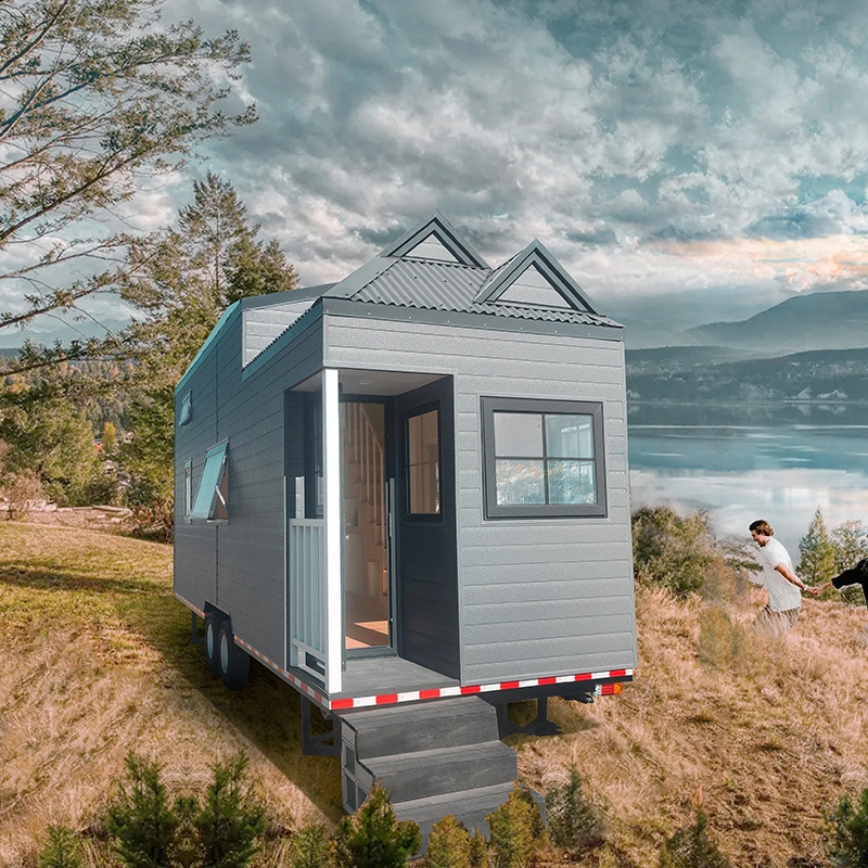 Prefabricated houses modular home luxury lightweight tiny mobile home on wheels 1