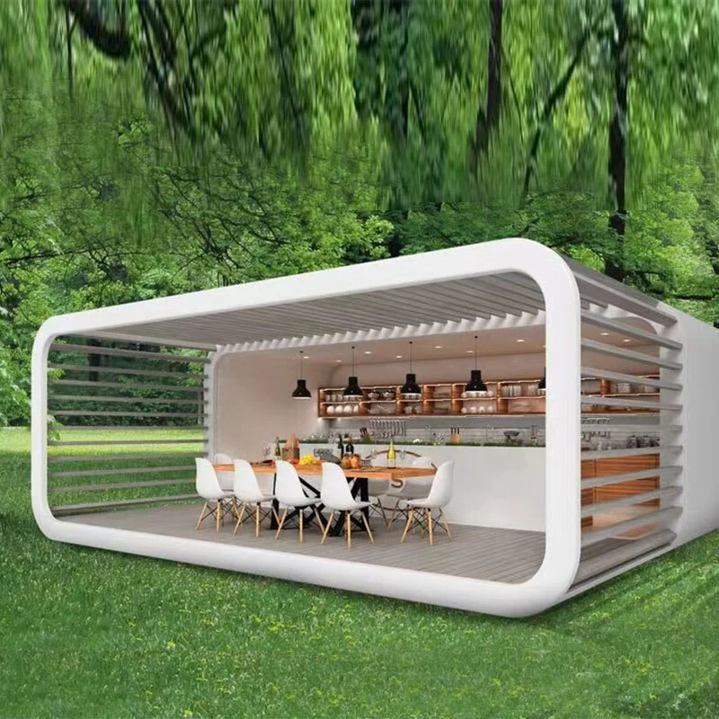 prefabricated ready modern Apple Cabin tiny mobile house for resort commercial center 1