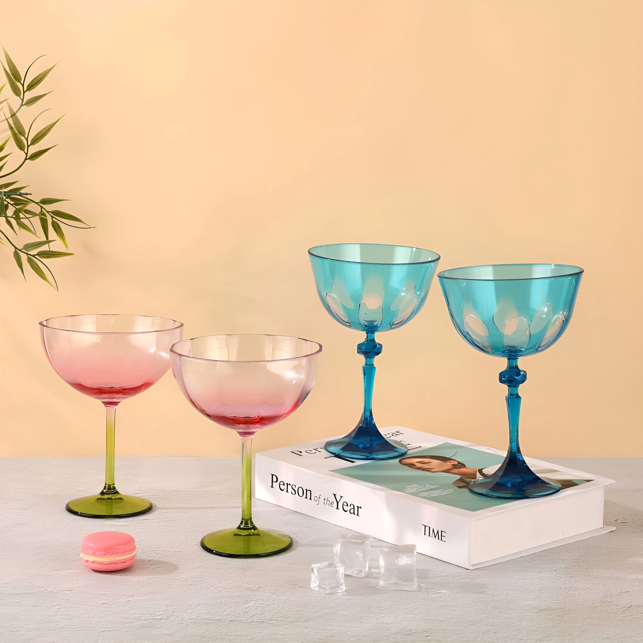 Unbreakable Martini Glasses, Multi- Size Plastic Martini Cocktail Glasses with Stem, Reusable Cocktail Glasses for Bar, Margarita, Whiskey, Gin, Tequila, BPA-Free 1