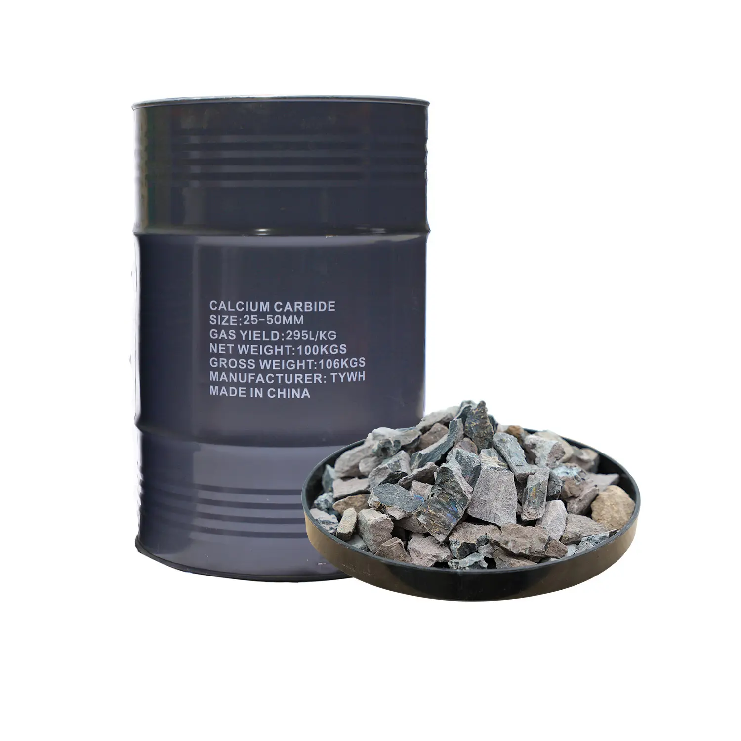 High Quality 25-50mm Calcium Carbide 100kg Drum Chemical Product 1