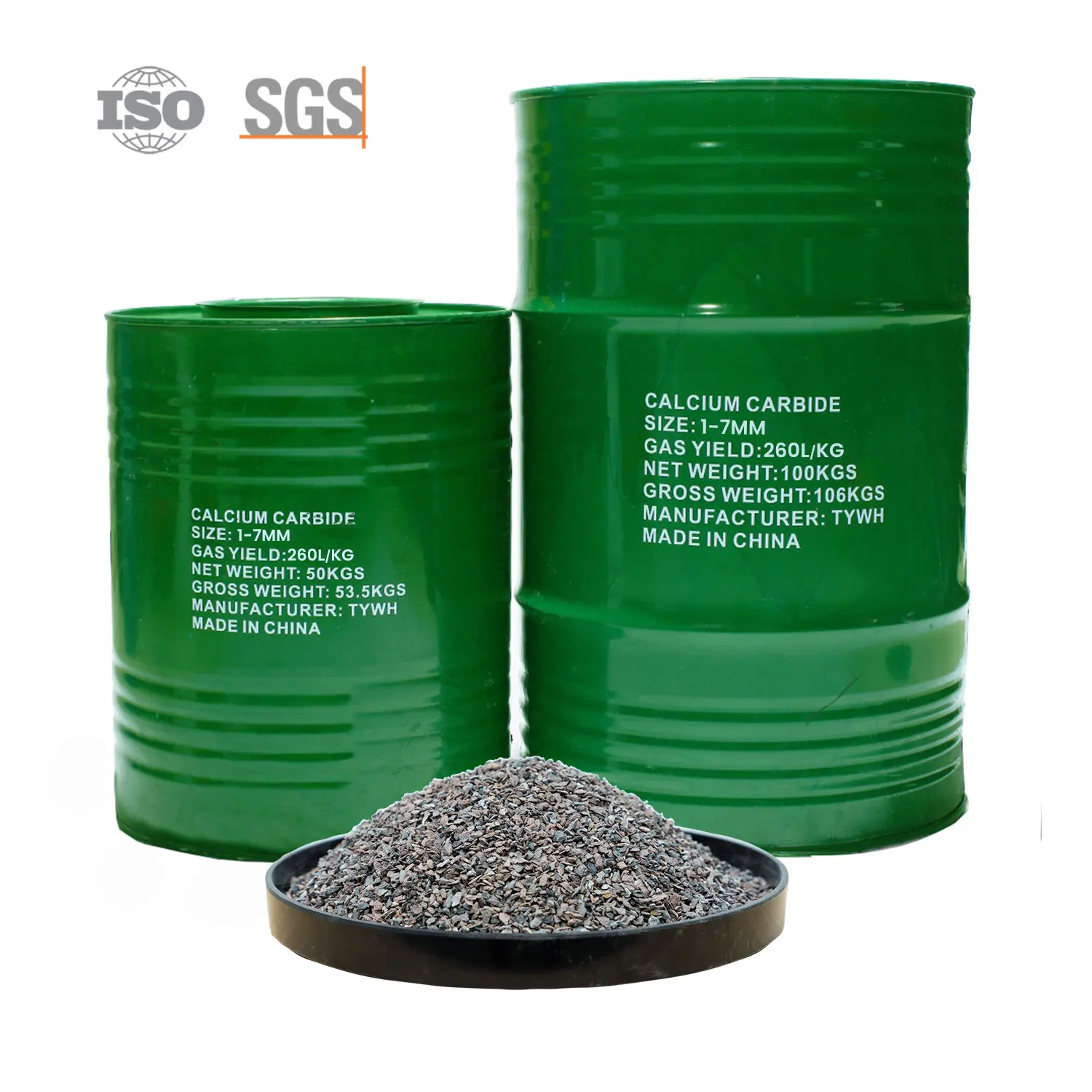 Carboneto de cálcio CAC2 fino de 1-7 mm, com preço para tambores de 100 kg 1