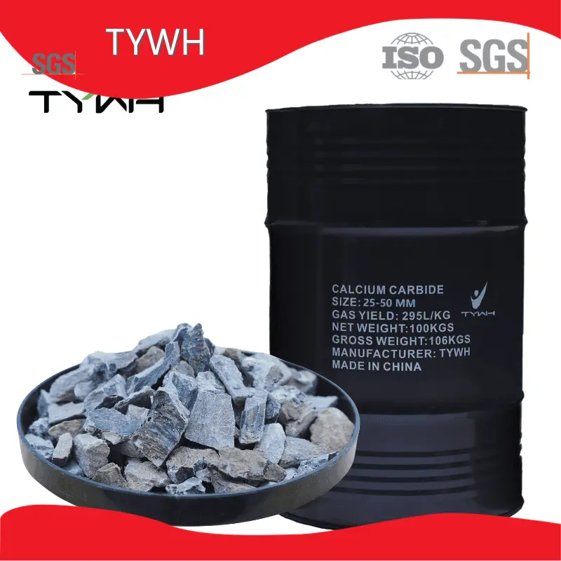 25-50 mm calcium carbide 100kg drum