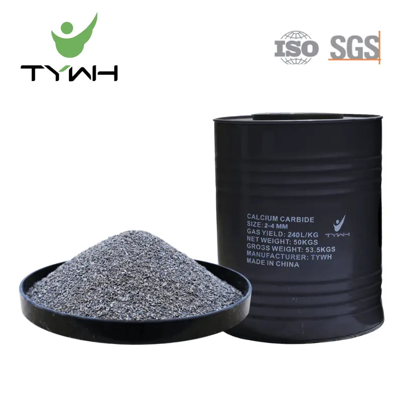 2-4 MM Calcium Carbide for Molten Iron Desulfurization 50 KG/Drum 1