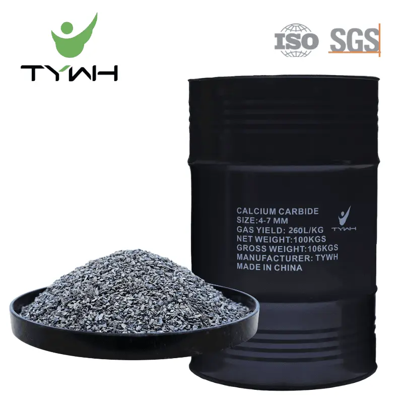 4-7 MM Calcium Carbide for Hot Metal Desulfurization 100 KG/Drum | TYWH 1