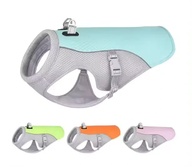 Chaleco refrigerante para perros, reflectante de hielo, ropa fresca de liberación rápida, suministros de ropa para mascotas de refrigeración de golpe de calor para mascotas medianas y grandes, verano 2024 1