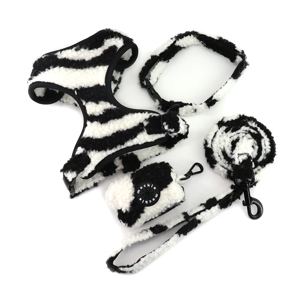PAIRUIPETS Wholesale Fleece Adjustable Dog Harness Leash Collar Sets With Metal Accessories 1