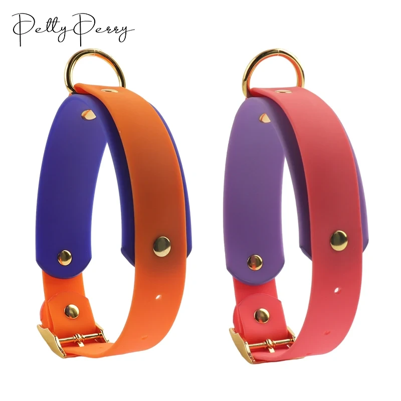 Collier de chien multicolore personnalisé à Double anneau, sangle en Pvc souple et imperméable, collier fantaisie pour chien, nouvel arrivage 2024 1