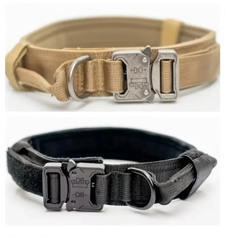 PAIRUIPETS Adjustable Tactical Dog Collars Heavy Duty Pet Collar For Large Dogs 1