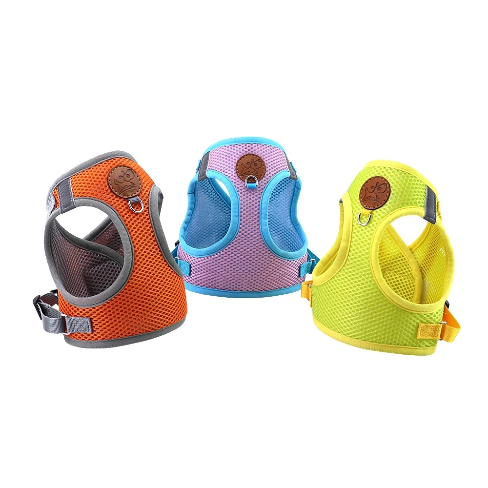 Wholesale Mesh Custom Printed Animal Pattern Small Pet Dog And Cat Nylon Chest Back And Leash 1