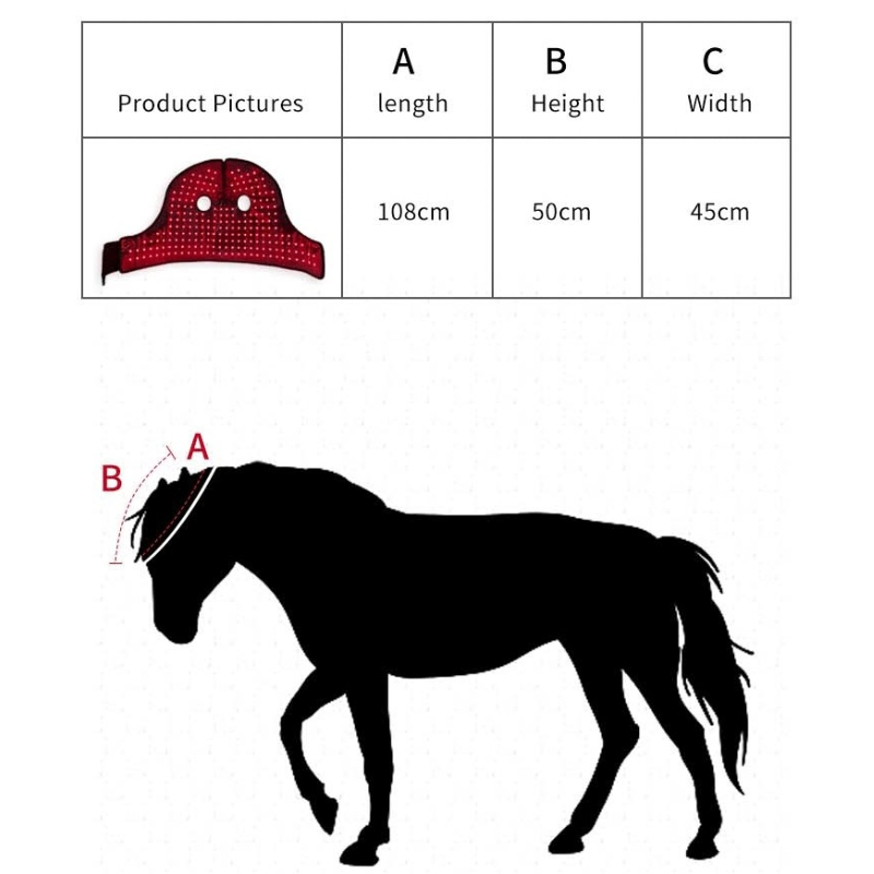 Baterie încorporată Equine Poll Terapie cu lumină roșie pentru cap de cal 6