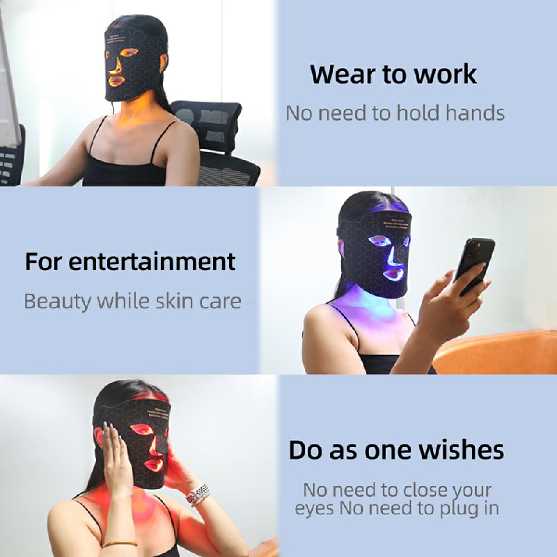 Near Infrared Red Light Therapy Mask with 4 Colors LED Light for Facial Face and Neck 4