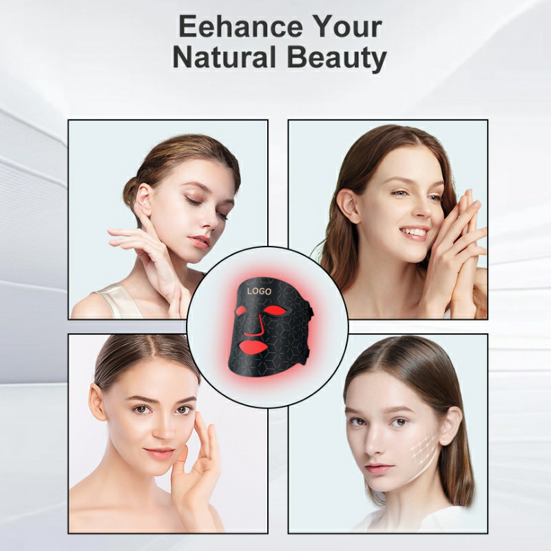 Near Infrared Red Light Therapy Mask with 4 Colors LED Light for Facial Face and Neck 7