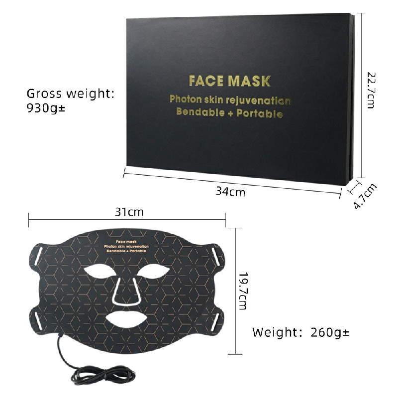 Near Infrared Red Light Therapy Mask with 4 Colors LED Light for Facial Face and Neck 8