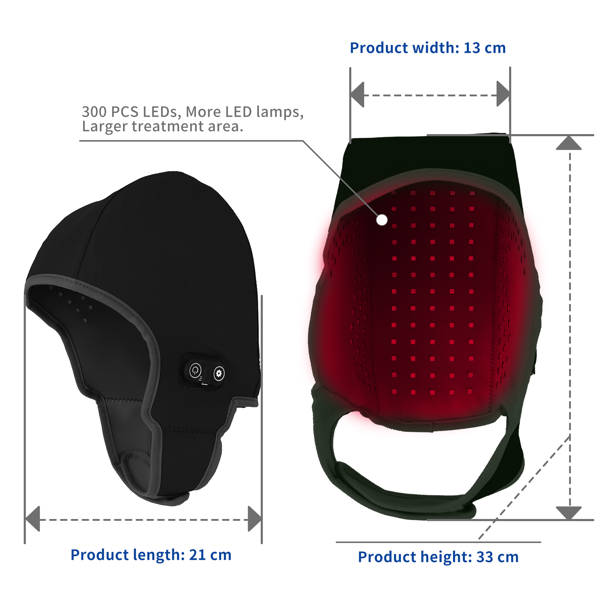 Gorro de terapia de luz roja LED con infrarrojo cercano de 450NM 670NM 810NM para el crecimiento del cabello 6