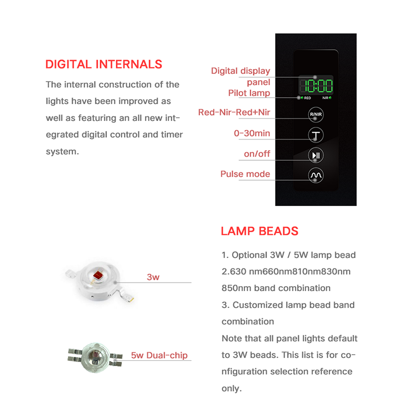 Alumínio 300W portátil mini portátil 4 comprimentos de onda próximo ao painel de terapia de luz vermelha LED infravermelho 7