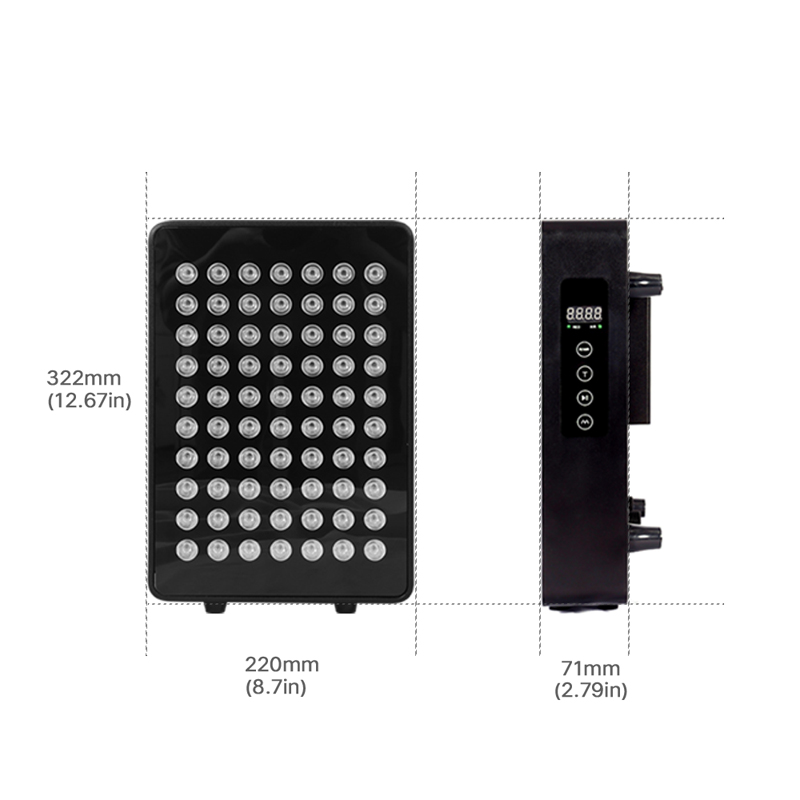 Alumínio 300W portátil mini portátil 4 comprimentos de onda próximo ao painel de terapia de luz vermelha LED infravermelho 4