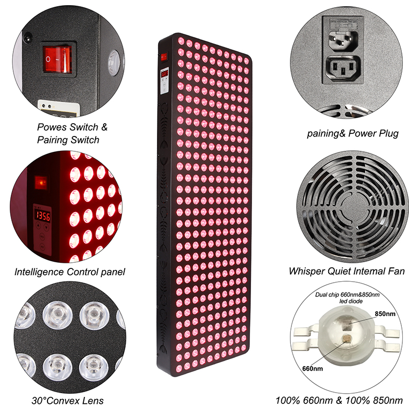 Precio al por mayor 1500W pantalla táctil cerca de infrarrojos LED Panel de luz roja con bienestar de cuerpo completo 6