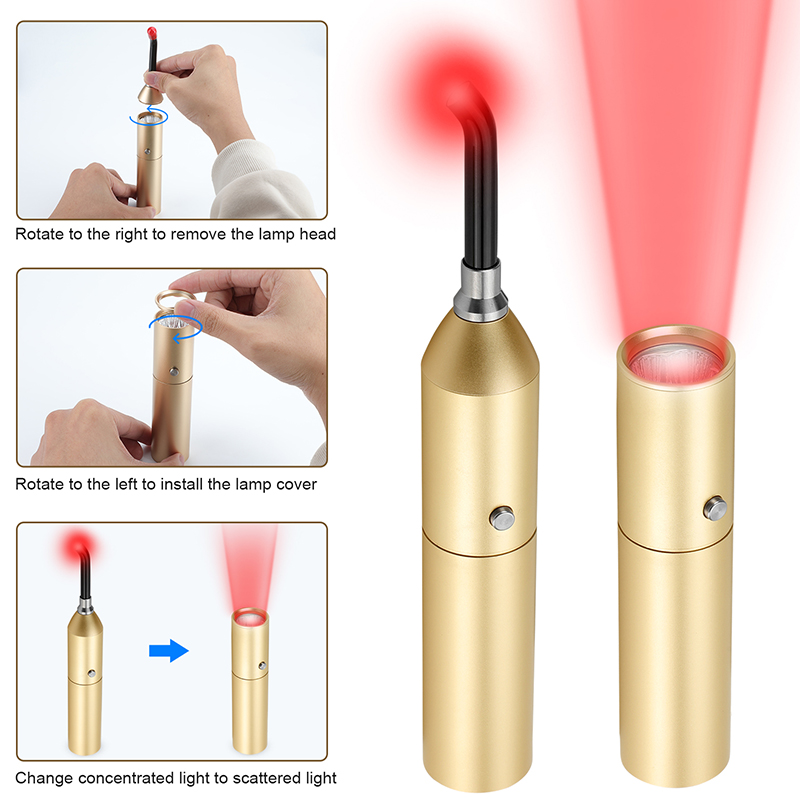 Sunglor eingebaute Batterie 5 Farben Blau Rotlichttherapie Torch mit 460 630 660 850 940 nm zur Entzündungsbehandlung Reduzieren 5