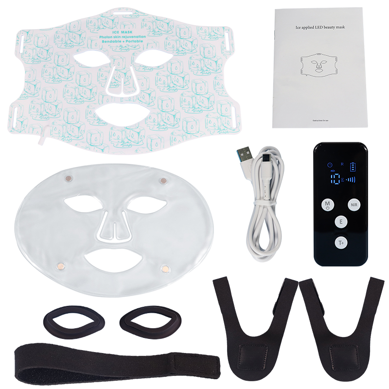 Masque Facial de glace de thérapie à la lumière rouge avec lumière infrarouge et 276 perles de lumière LED pour le refroidissement physique 6
