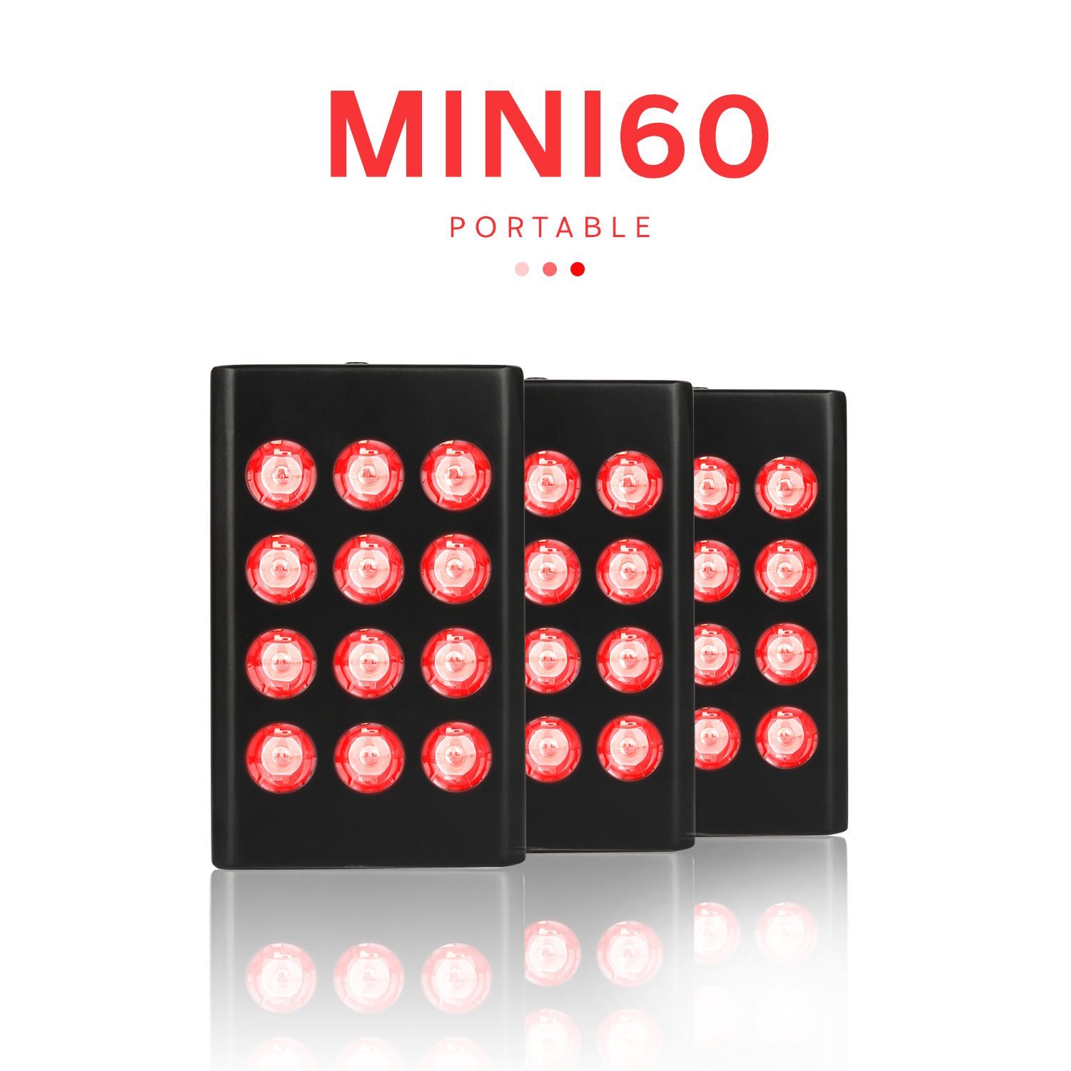 Kannettava minikädessä pidettävä 60 W LED-punavalohoitopaneeli lähi-infrapunalla 3