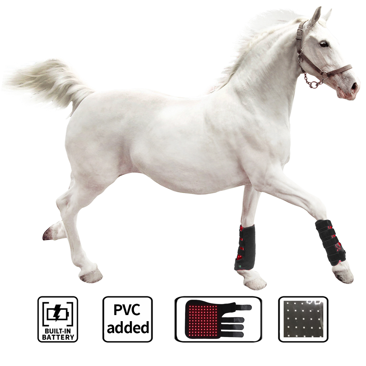 Pies equinos para mascotas, salida de fábrica, 660nm, 850nm, almohadilla de terapia de luz roja LED infrarroja para pierna de caballo 1