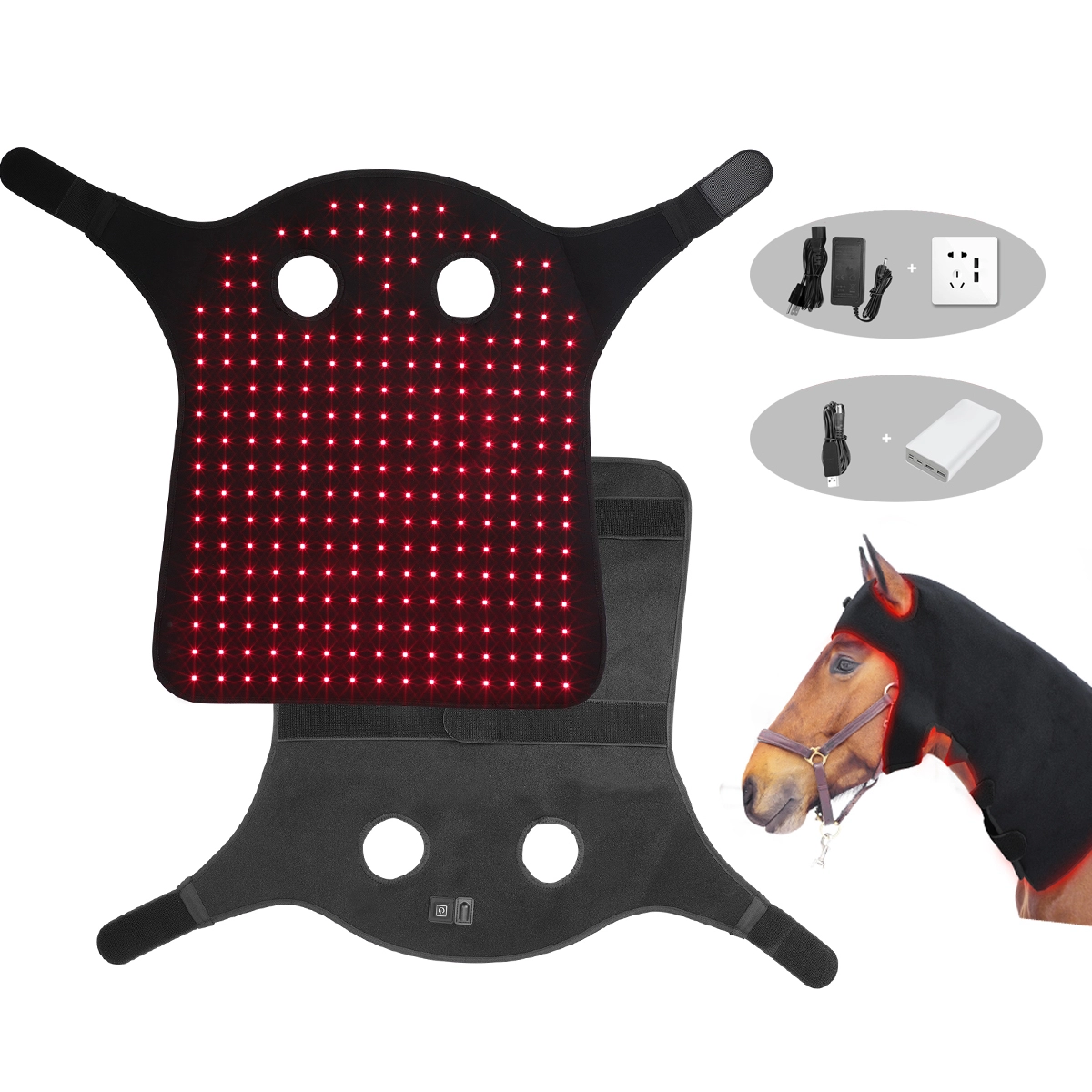 2023 New style Pulse Horse Head 660nm 850nm equine Hood Therapy set red light therapy horse Poll 1