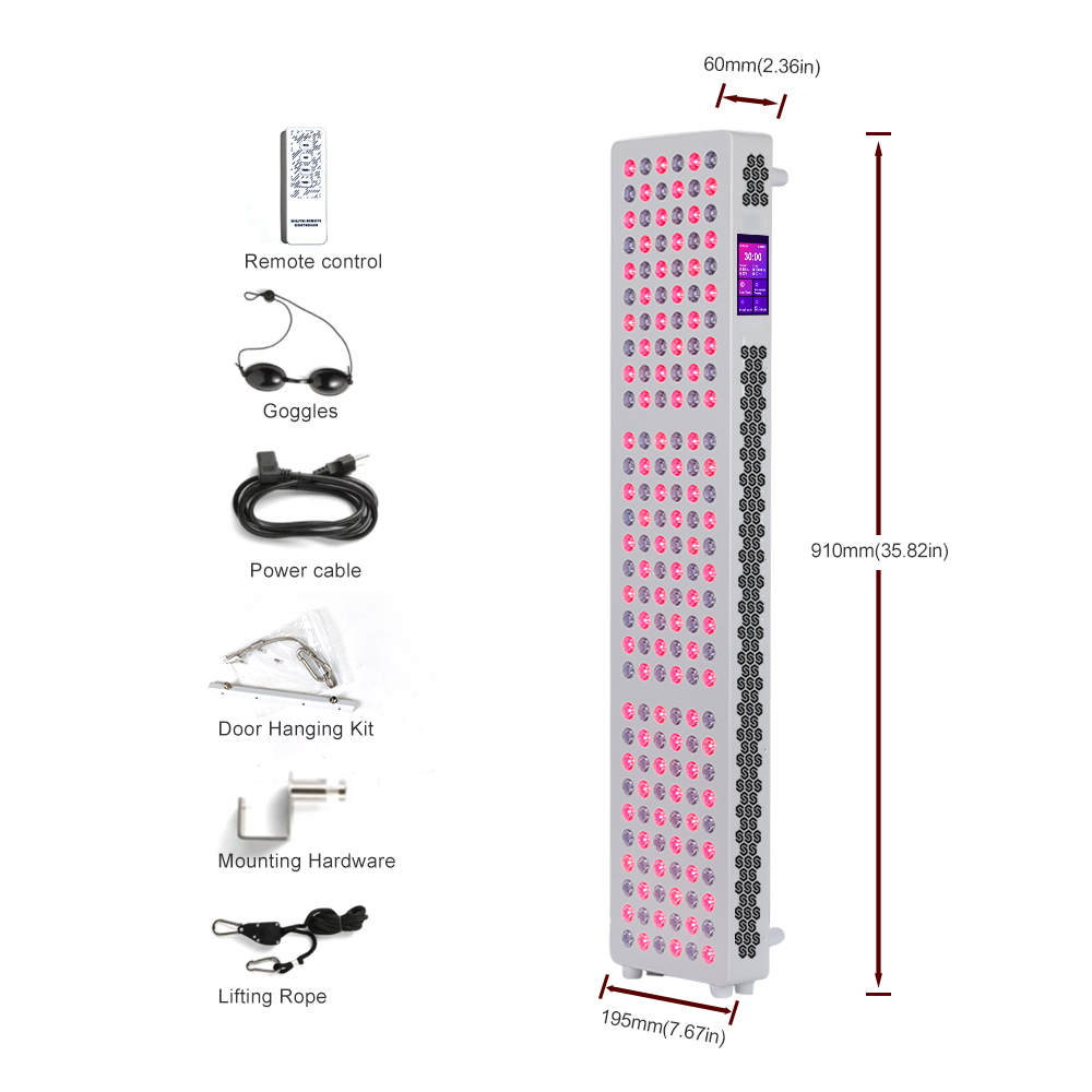 660 NM 850 NM 5 spektriä 1000 W Lähi-infrapuna-LED-punavalohoitopaneeli LCD-kosketusnäytöllä koko kehon kivun hoitoon 7