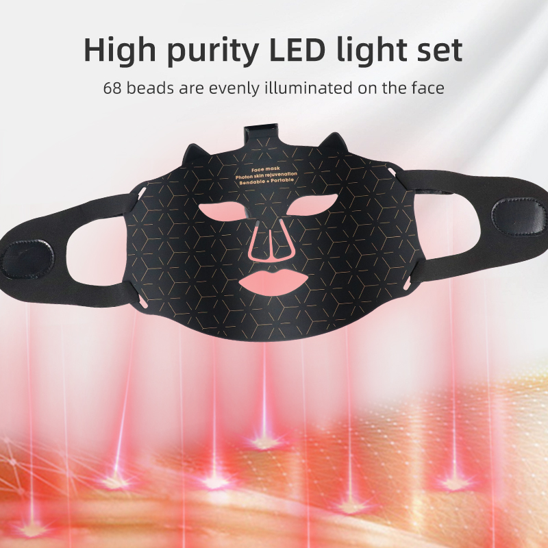 Wireless Battery Built in LED Red Light Therapy Mask with 4 Colors Red Blue Yellow NIR for Beauty Skin Care 3