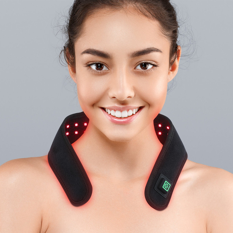 Cinturón de terapia de luz roja con temporizador integrado con pulso de 10 Hz, longitud de onda de 660 nm y 850 nm para aliviar el dolor de cuello 3