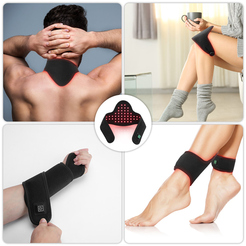 Cinturón de terapia de luz roja con temporizador integrado con pulso de 10 Hz, longitud de onda de 660 nm y 850 nm para aliviar el dolor de cuello 5