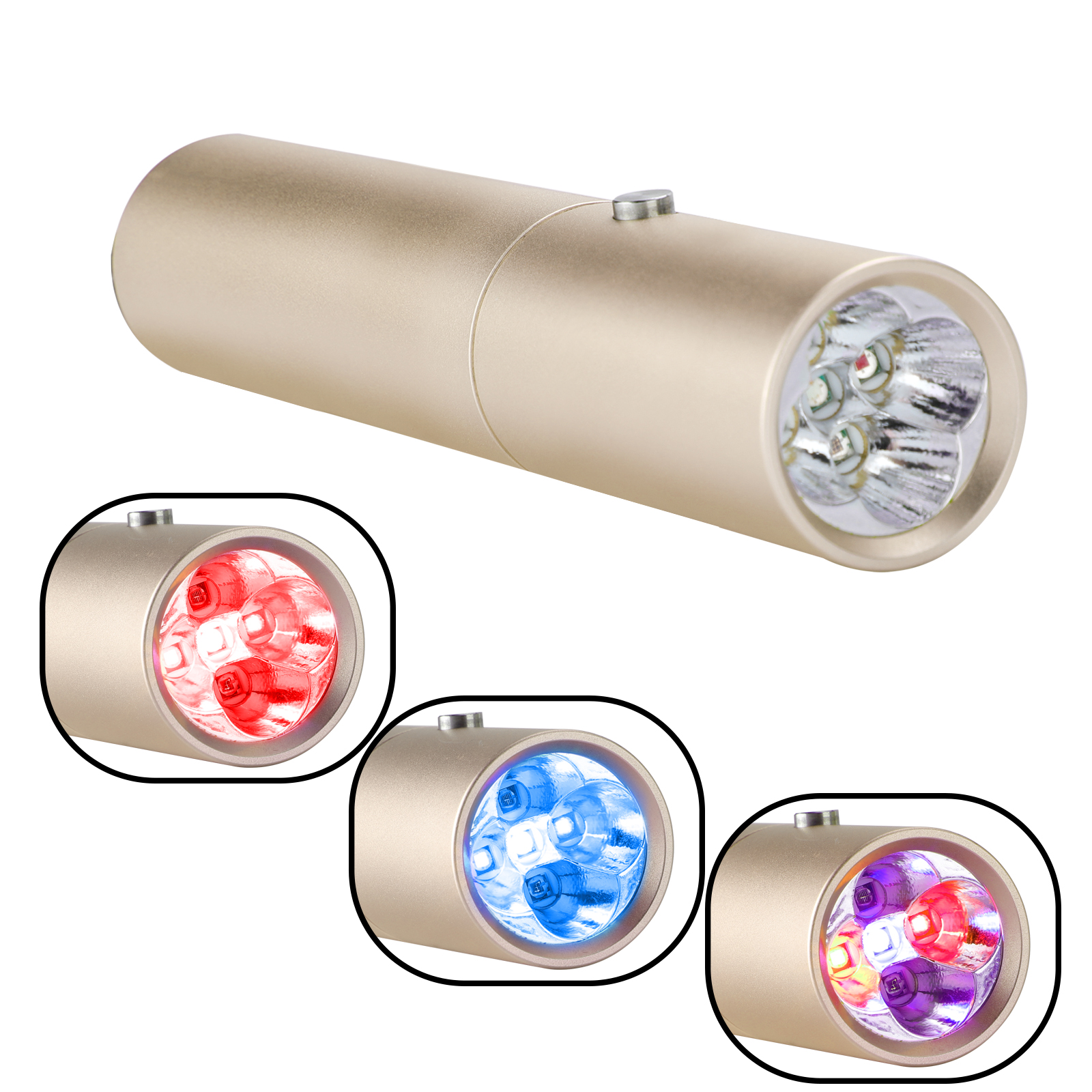 Sunglor eingebaute Batterie 5 Farben Blau Rotlichttherapie Torch mit 460 630 660 850 940 nm zur Entzündungsbehandlung Reduzieren 2