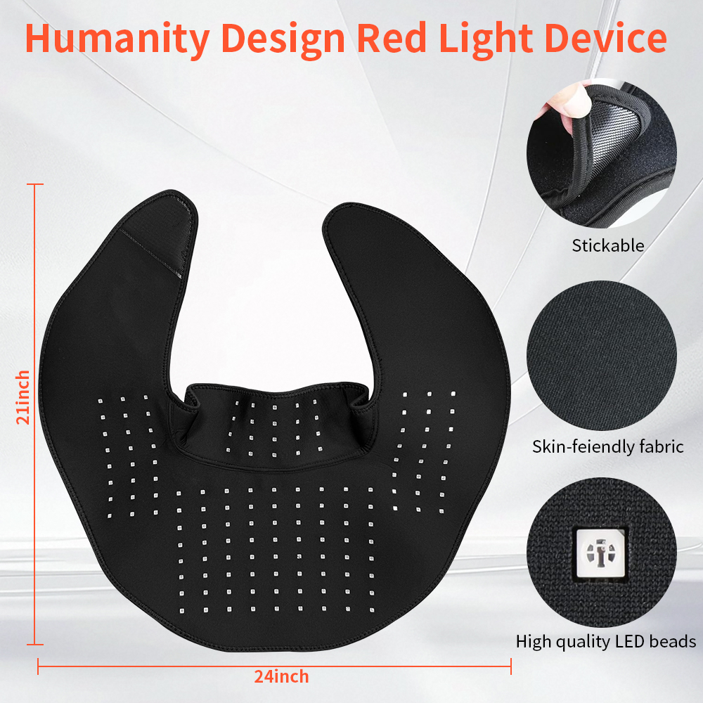 Sunglor 2025 Novo Design Bateria Integrada 660NM 850NM Infravermelho Envoltório LED Cinto de Terapia de Luz Vermelha para Pescoço 6