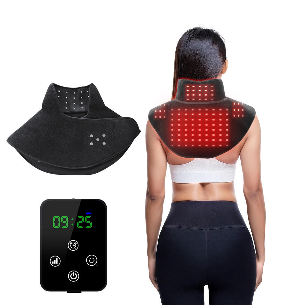 Sunglor 2025 Newly Design Built in Battery 660NM 850NM Infrared Wrap LED Red Light Therapy Belt for Neck 1