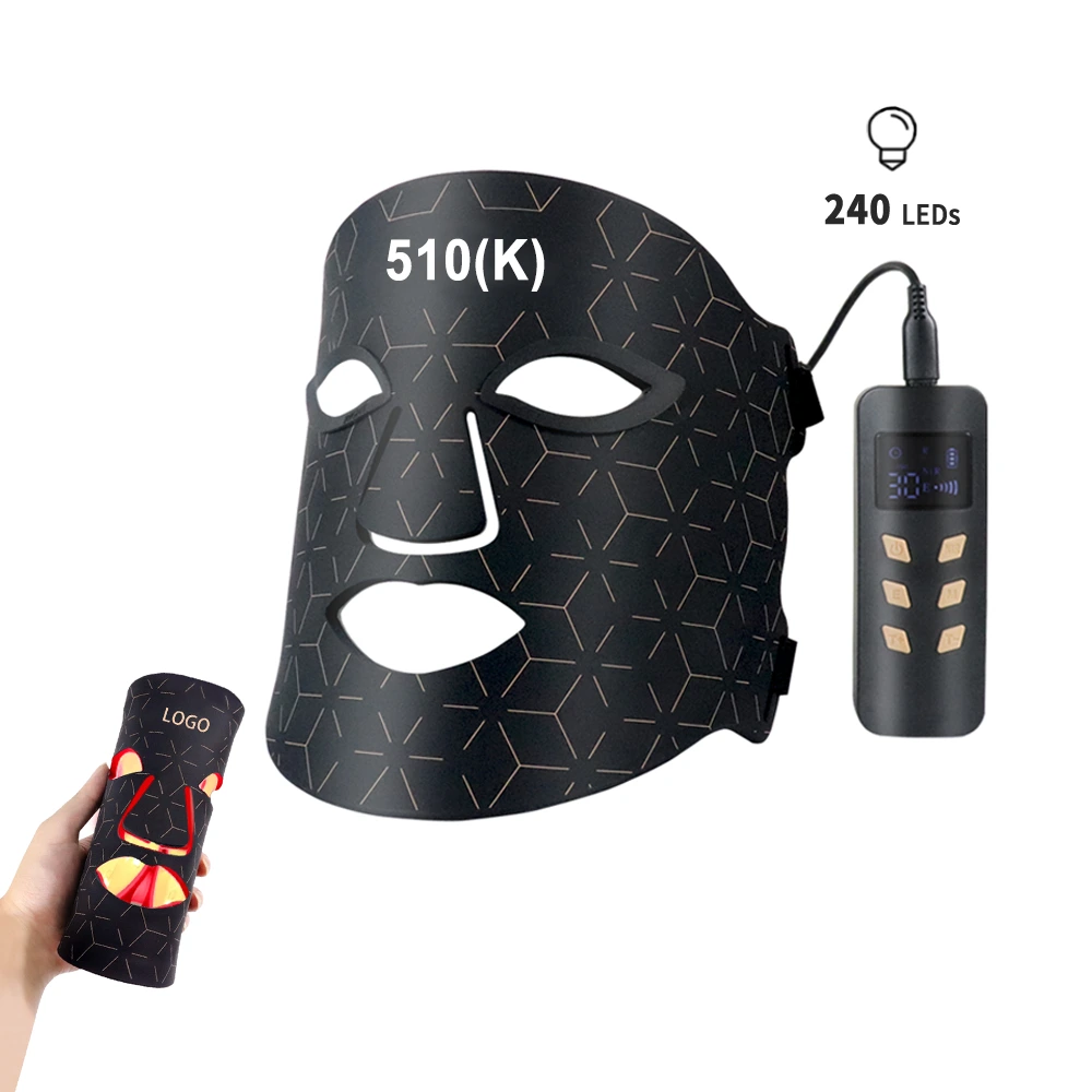 Eduze kwe-Infrared Red Light Therapy Mask enemibala emi-4 yokukhanya kwe-LED yobuso kanye nentamo 1