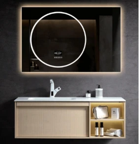 Seamless connection sintered stone Bathroom Cabinet With1 soft close drawer A703-100 1