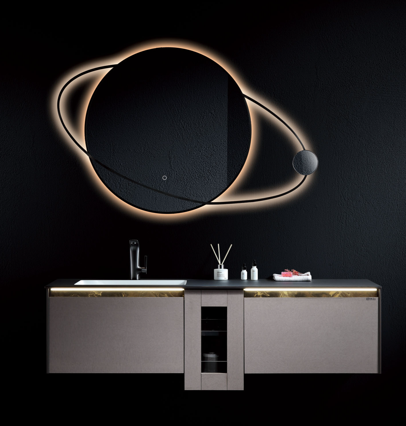 Mueble de Baño Ecológico de Madera Maciza con 3 Cajones con Amortiguador A709 1500*550mm 1