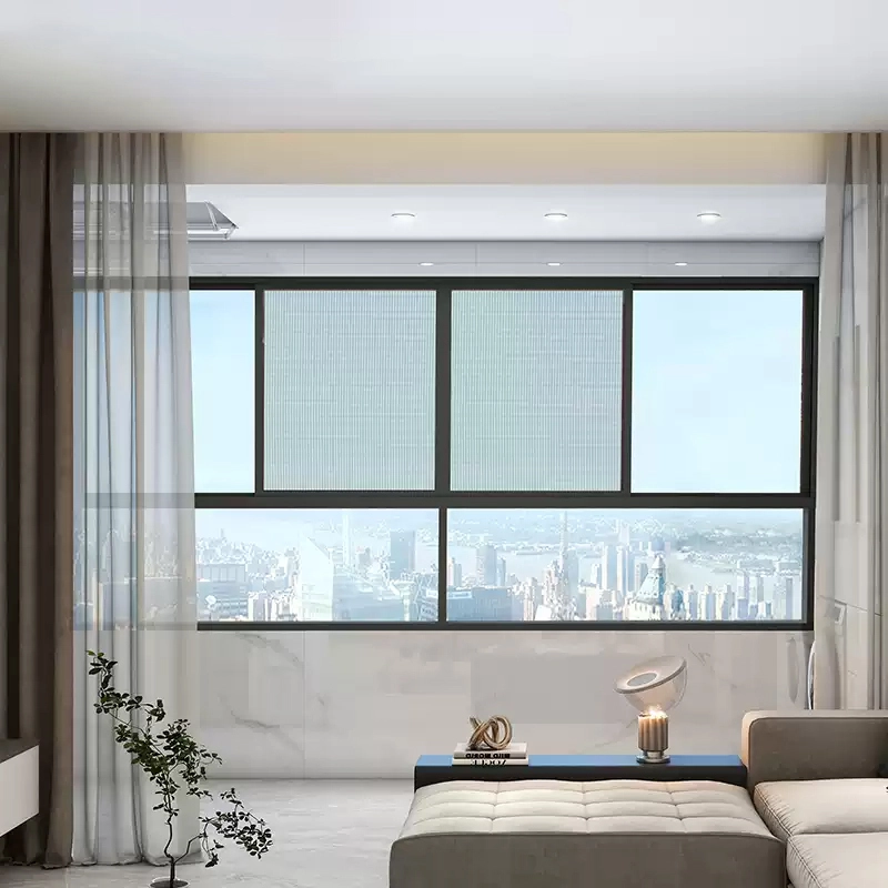 128 extremely narrow panoramic six track aluminum sliding window for Villas balconies patio bedroom 1