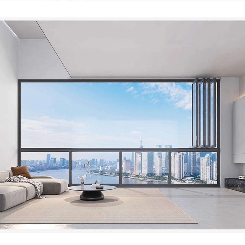 Windproof and Waterproof Protection Flexible Opening Free-Folding Window Folding Windows Folding Balcony Window 1