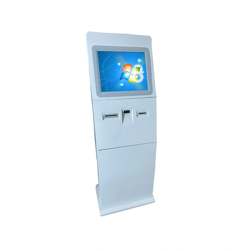Floor standing touch screen information kiosk with bar code reader 1
