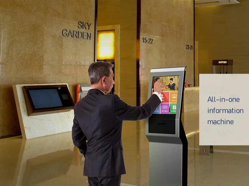 floor standing interactive information kiosk receipt in airport 2