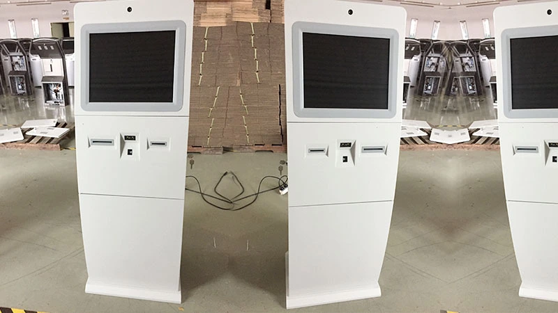 floor standing interactive information kiosk receipt in airport 7
