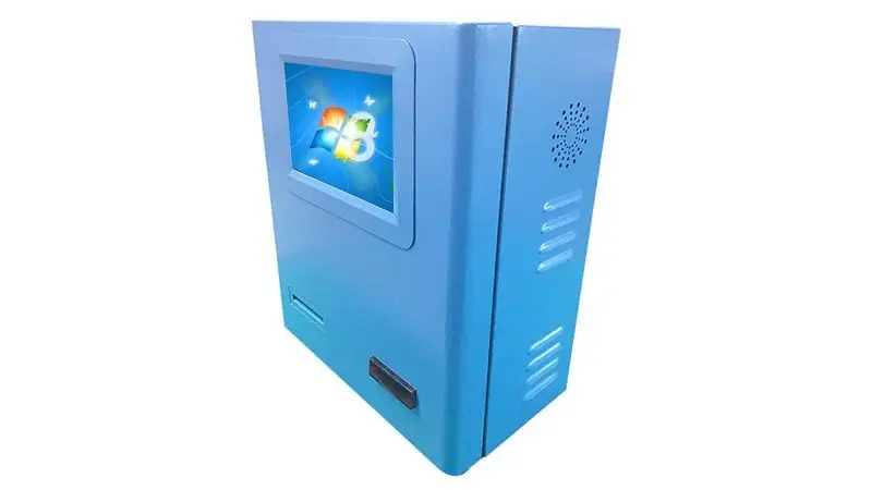 blue payment machine kiosk machine in bank 2