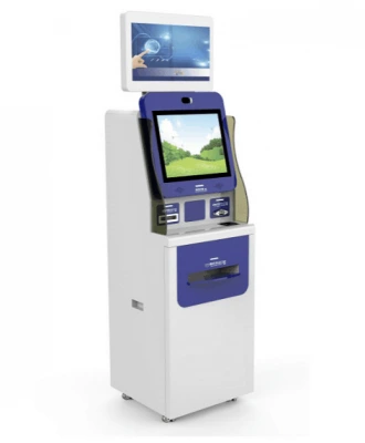 Dual screen report printing Kiosk with A4 printer ID card reader QR card reader in hospital 1