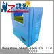 Wall mounted payment kiosk with blue powder coated in bank 1
